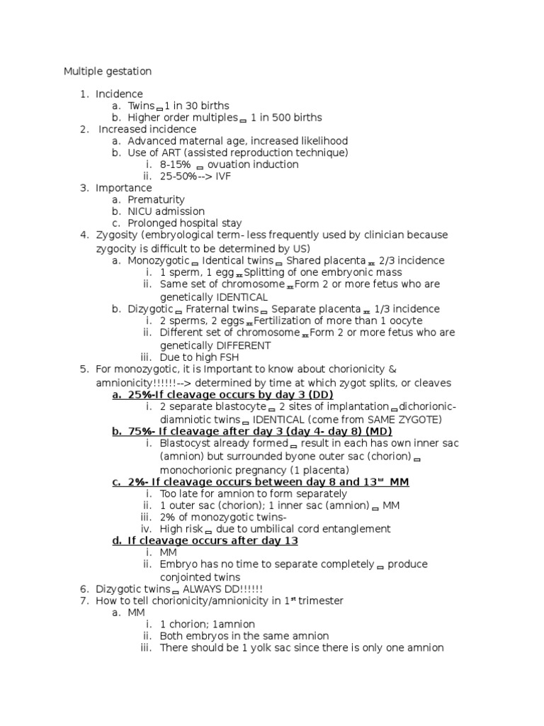 Multiple Gestation Pdf Twin Anatomy