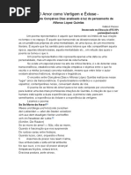 O Amor Como Vertigem e Êxtase - Um Poema de Gonçalves Dias Analisado à Luz Do Pensamento de Alfonso López Quintás