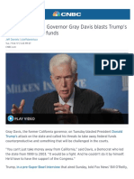 Gray Davis Blasts Trump's Threat to Cut Fed Funds