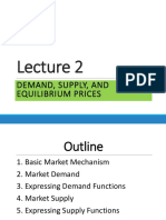 Lecture 2A - Demand, Supply, Equilibrium Prices