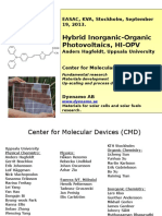 Hybrid Inorganic-Organic Photovoltaics, HI-OPV: EASAC, KVA, Stockholm, September 19, 2013