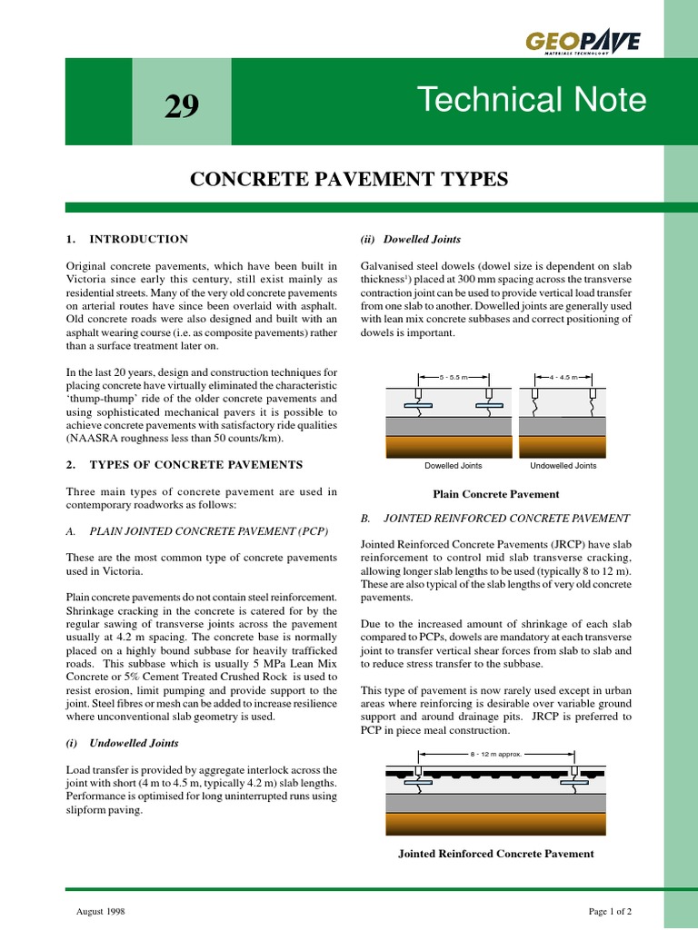 Types of Concrete Pavements Explained | PDF | Road Surface | Concrete