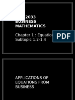 Business Mathematics Application of Equations in Business Problems