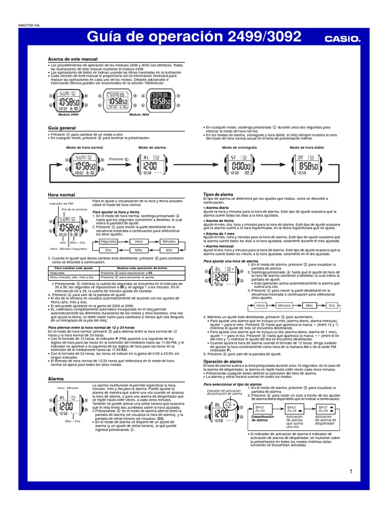 casio alarm chrono instructions