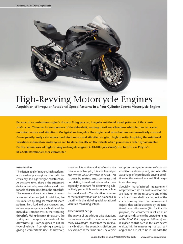 High Revving Motorcycle Engines - Vibration Measurement ...