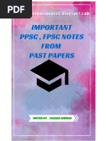 PPSC Fpsc NTS Solved Past Papers MCqs