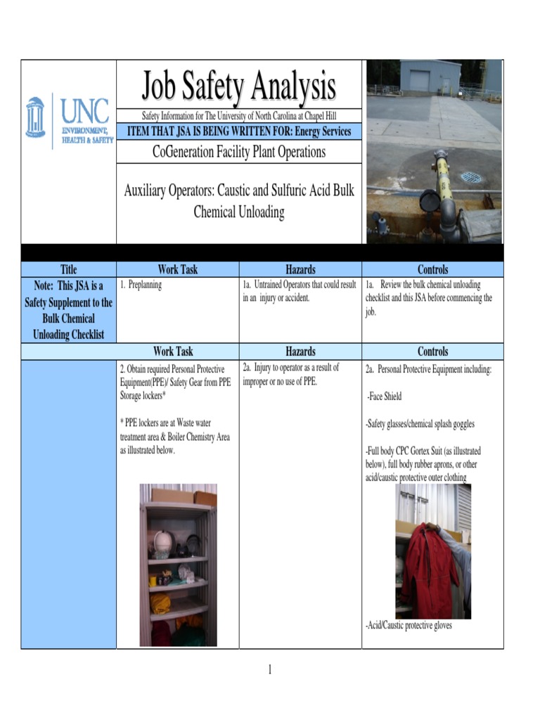 Chemical Unloading Safety Guidelines | PDF | Personal Protective ...