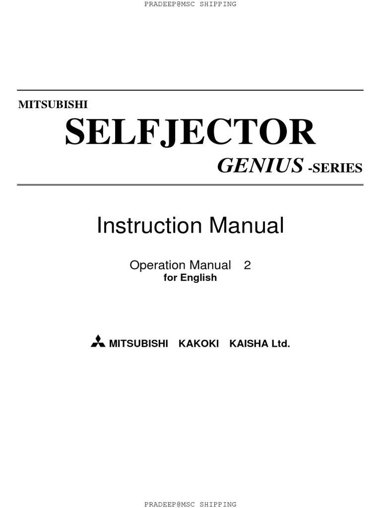 Mitsubishi Selfjector Manual 2 Valve Flow Measurement