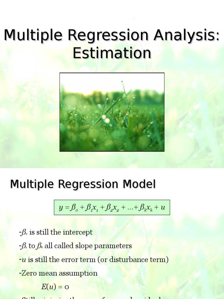 Multiple Regression Analysis - Estimation | PDF | Regression Analysis ...