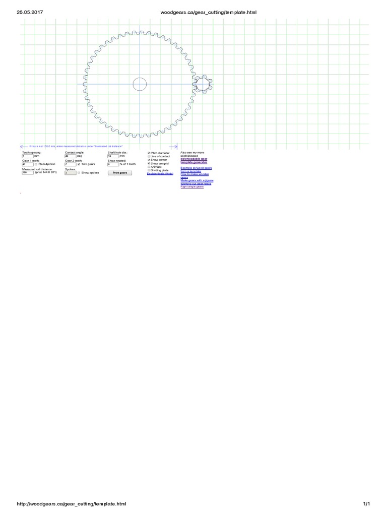 Printable Wooden Gear Templates | PDF