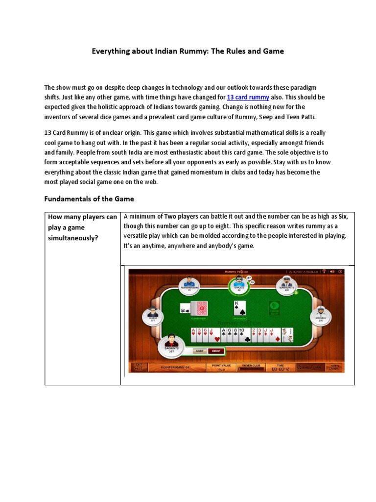 Everything About Indian Rummy | PDF | Rummy | Playing Cards