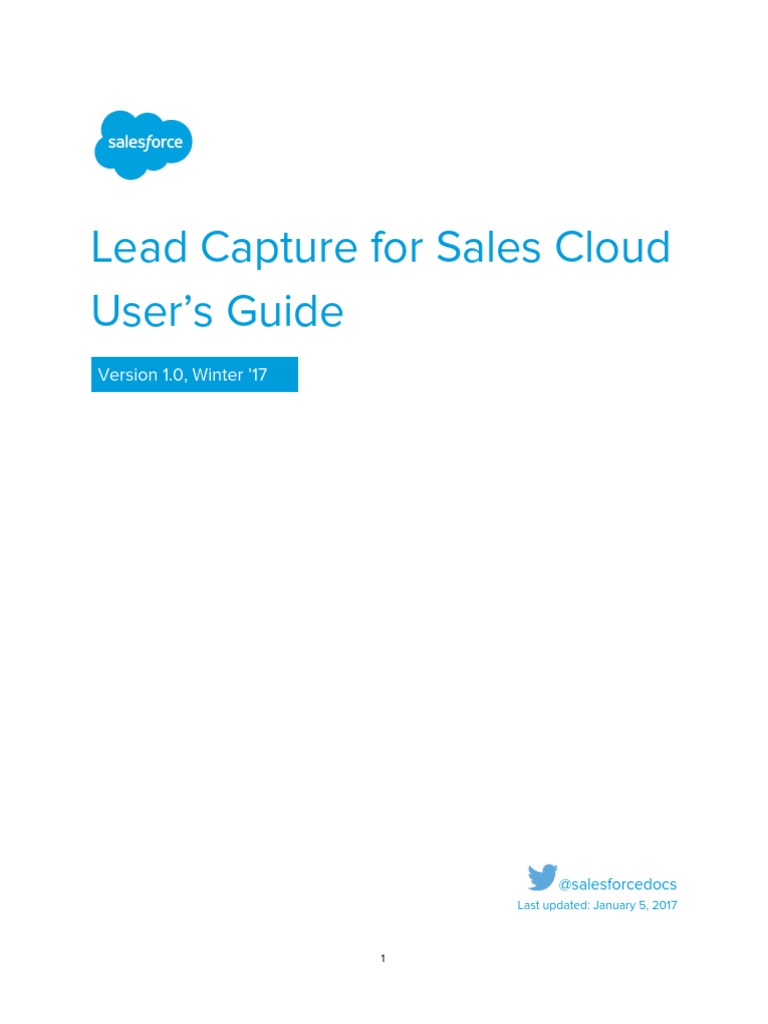 Lead Capture Users Guide v1.1 Editions | PDF | Salesforce.Com | Facebook