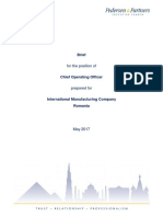 Brief - COO For International Manufacturing Company, Romania PDF