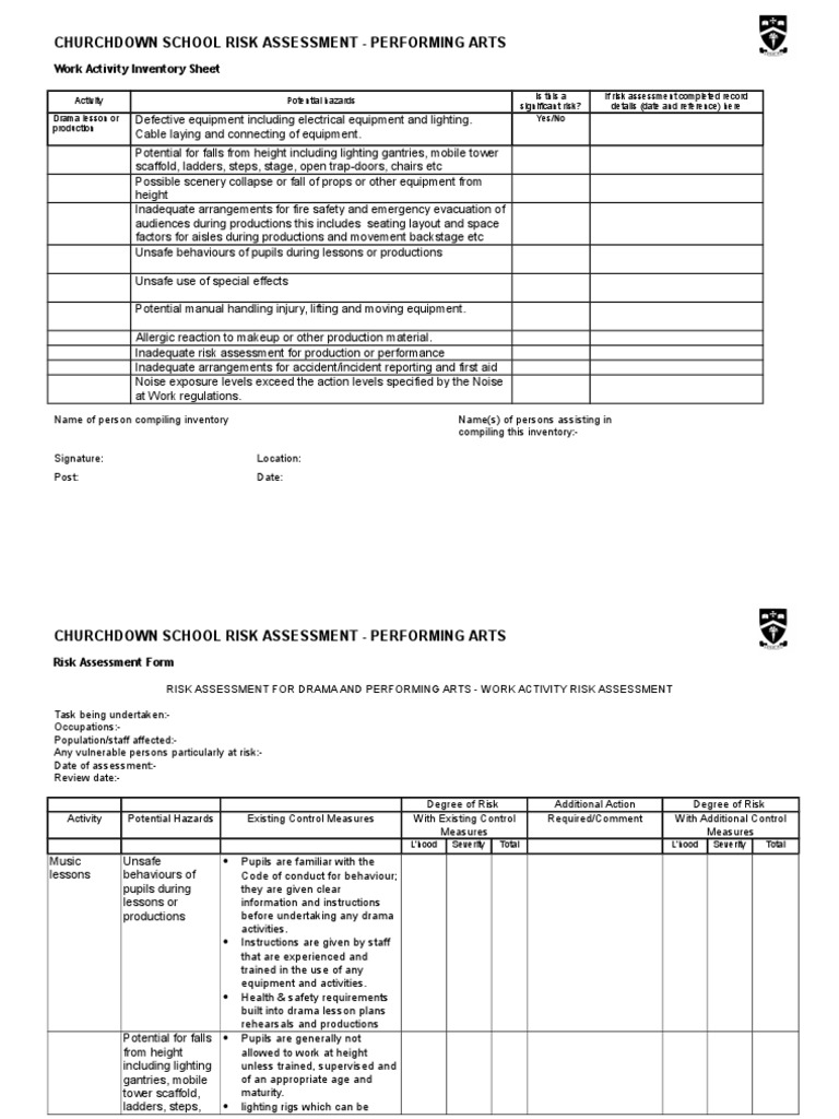 risk assessment for hall | Risk Assessment | Risk