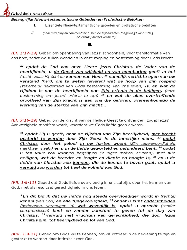 Belangrijke NT Gebeden en Profetische Beloften | PDF, image size:768x1024