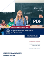 Informator 2017 - Studia Podyplomowe Pedagogiczne - Wyższa Szkoła Bankowa We Wrocławiu