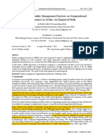 The Effect of Quality Management Practices on Organizational Performance in Jordan an Empirical Study