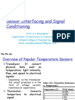 Sensor interfacing and signal conditioning for temperature sensors