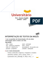 Inglês - Pré-Vestibular Universitário - UFRGS 2007