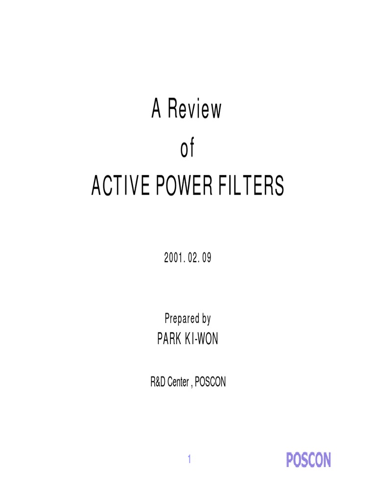 A-Seminar-A Review of Active Power Filter PDF | PDF | Passivity ...