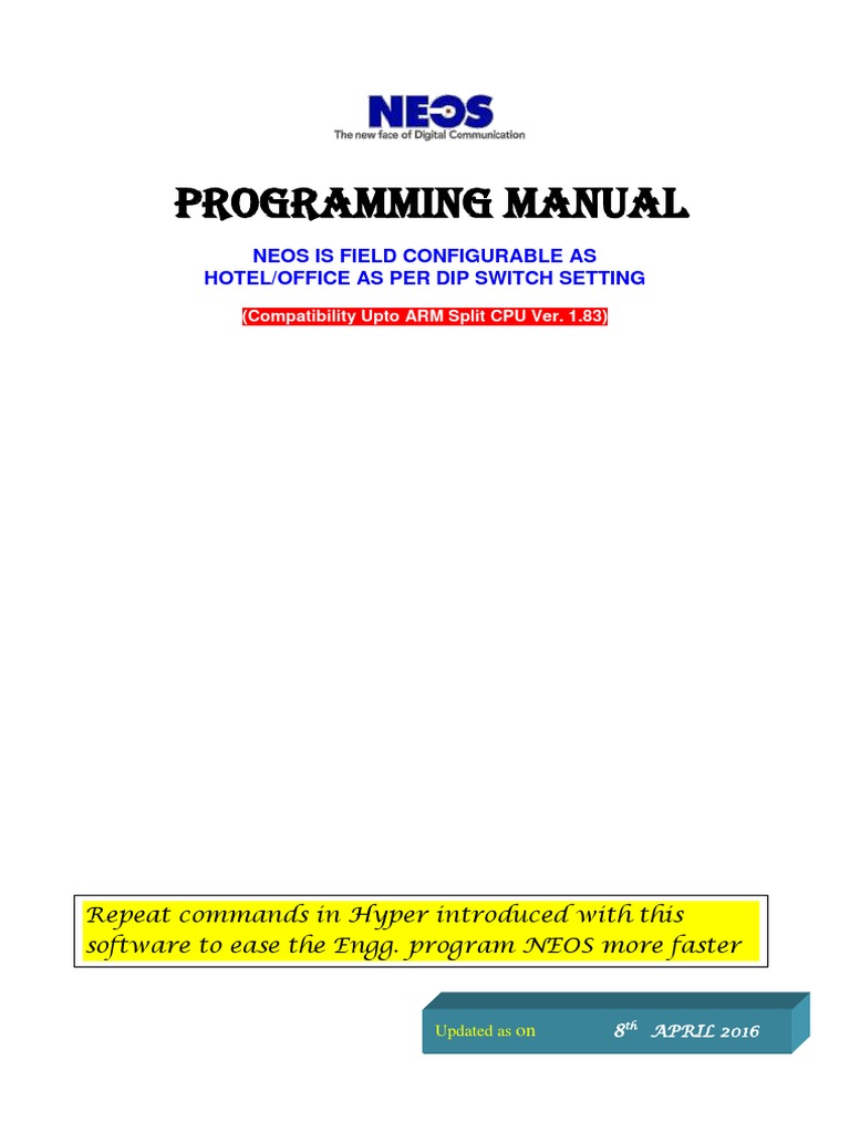 syntel neos epabx programming manual