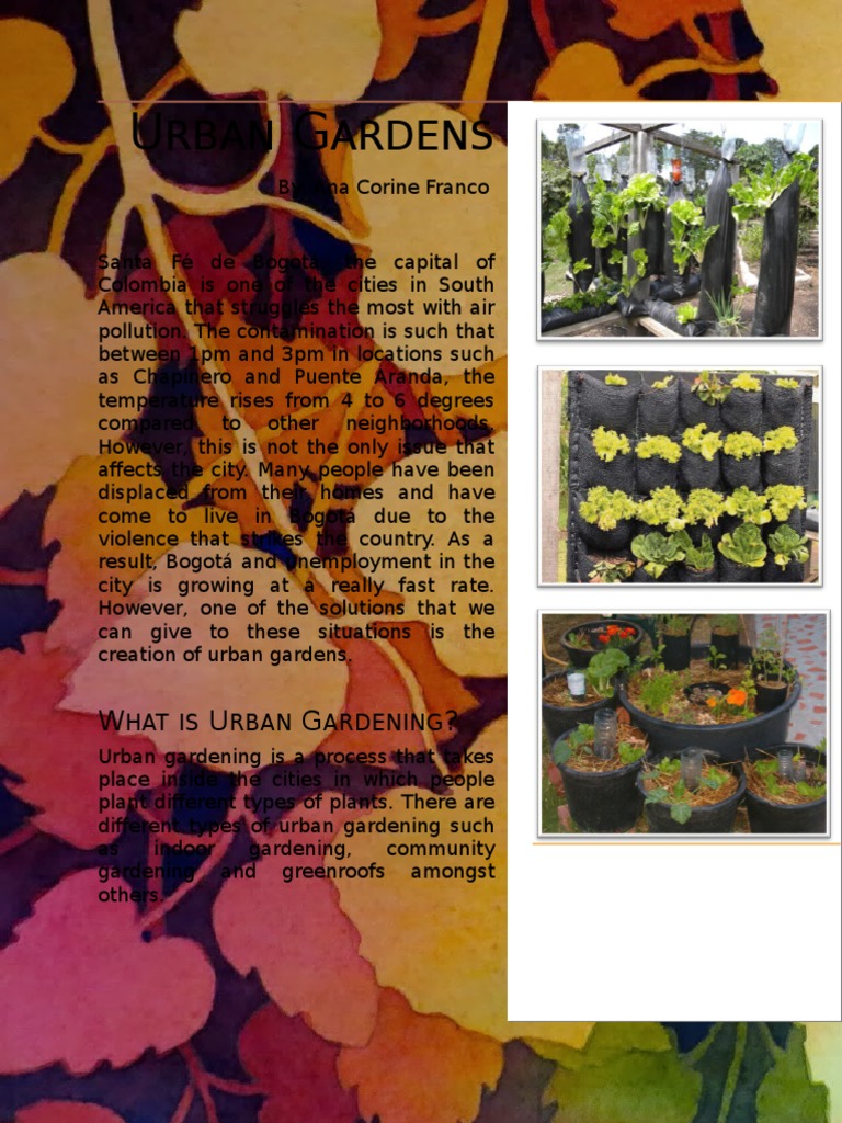 Urban Gardening Solutions for Bogotá | PDF | Gardens | Landscape ...