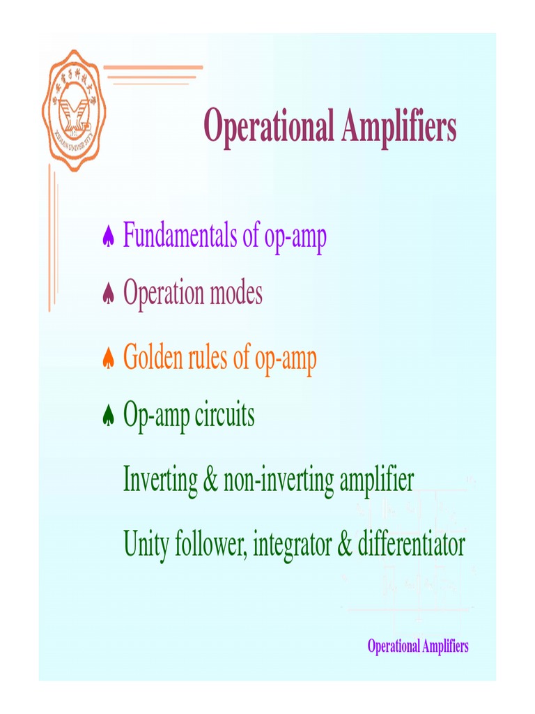 Op-Amp Fundamentals and Applications | PDF | Operational Amplifier ...