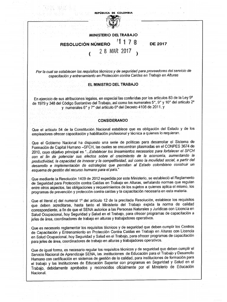 Resolucion 1178 de 2017 (Alturas) PDF | PDF