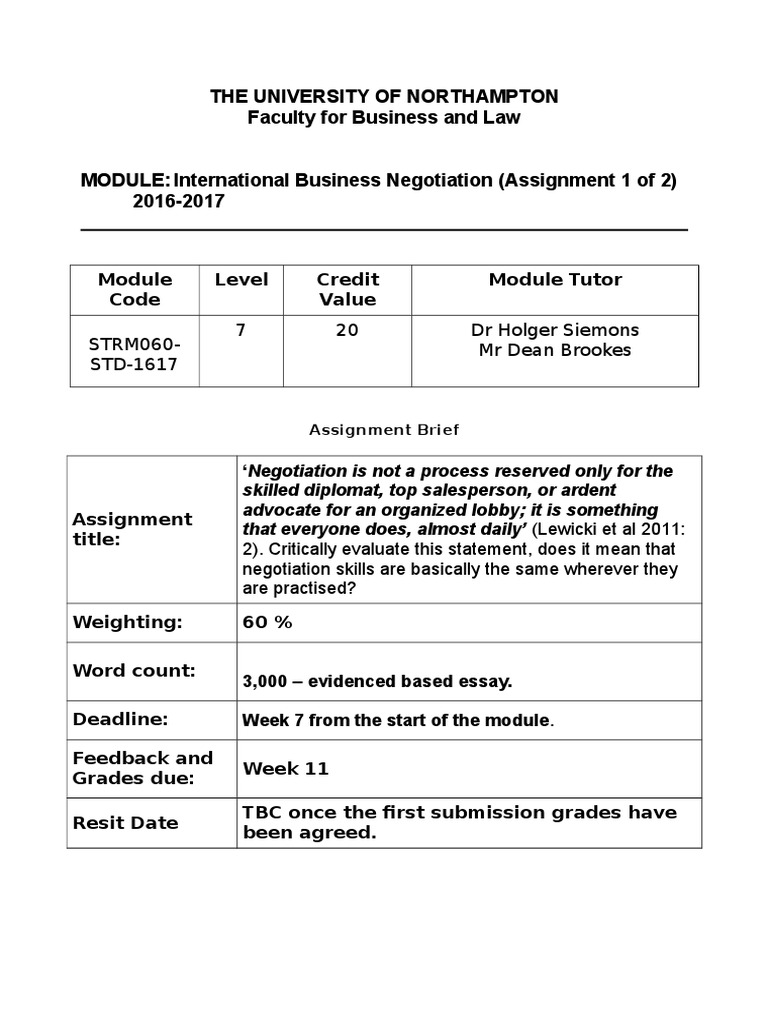 Essay on good negotiator picture