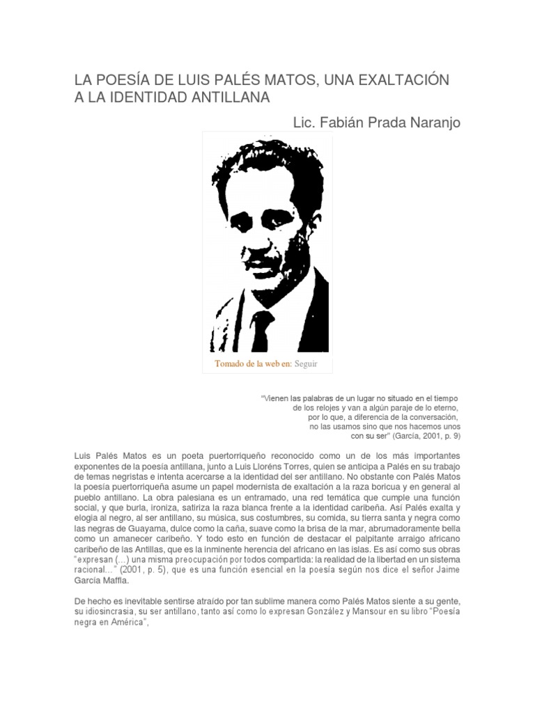 Luis Palés Matos | PDF | Poesía | Puerto Rico