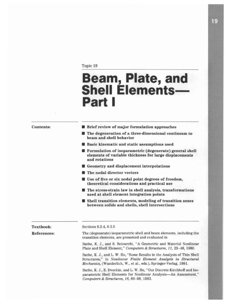 Beam, Plate, and Shell Elements Overview | PDF | Deformation (Mechanics ...