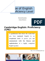 Use of English: Proficiency Level