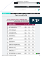 Tabela de Medida - Maximus Tecidos - Loja Online