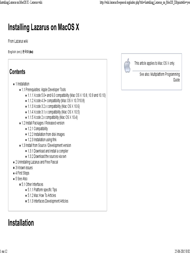 Installing Lazarus on Mac OS X | PDF | Xcode | Mac Os X Leopard