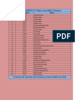 2nd Merit List of BEE Telecom 2016