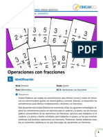 Operaciones con fracciones en quinto grado