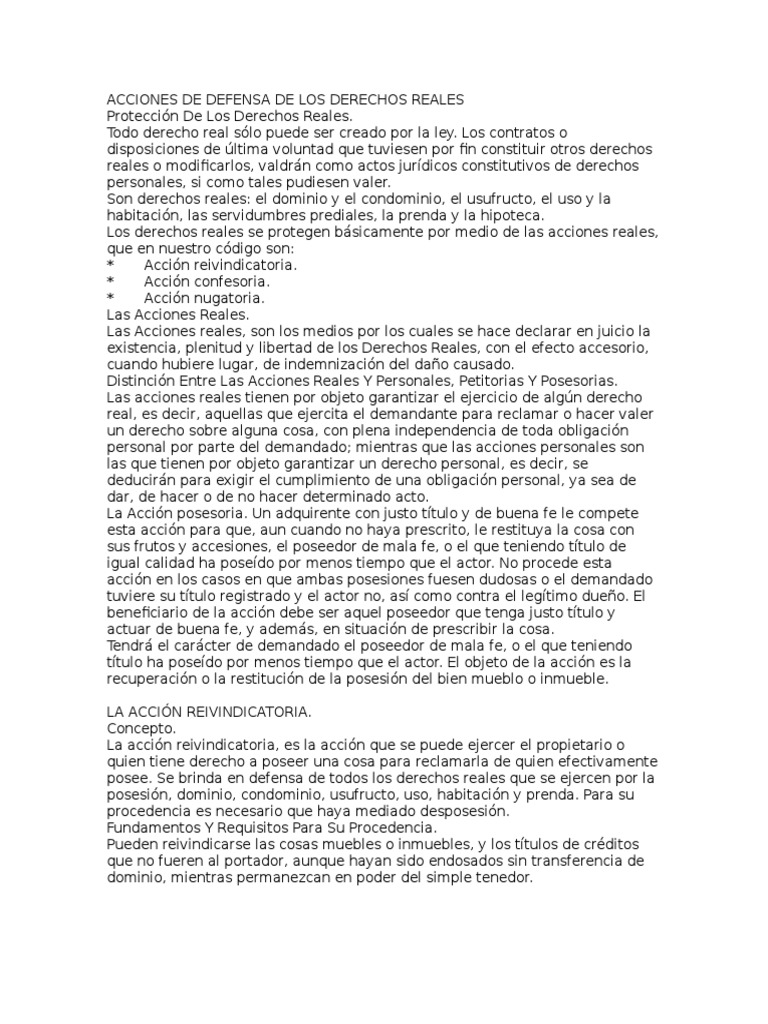 Acciones de Defensa de Los Derechos