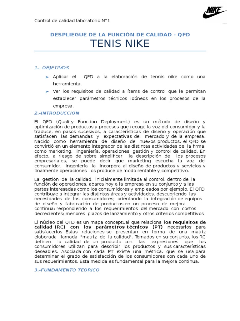 de La Funcion Calidad | PDF | Nike | Calidad
