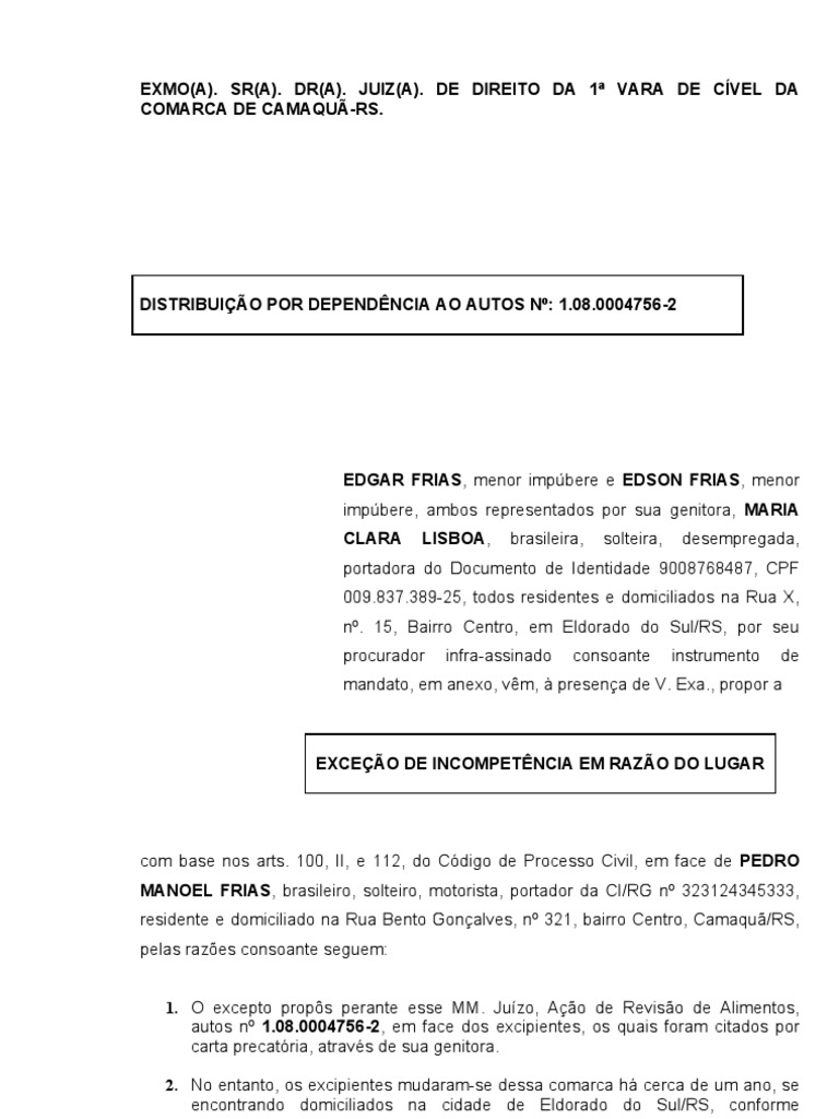 Redistribuído Por Sorteio Em Razão De Incompetência