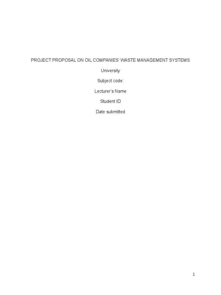 Oil Companies' Waste Management Proposal | PDF | United States ...