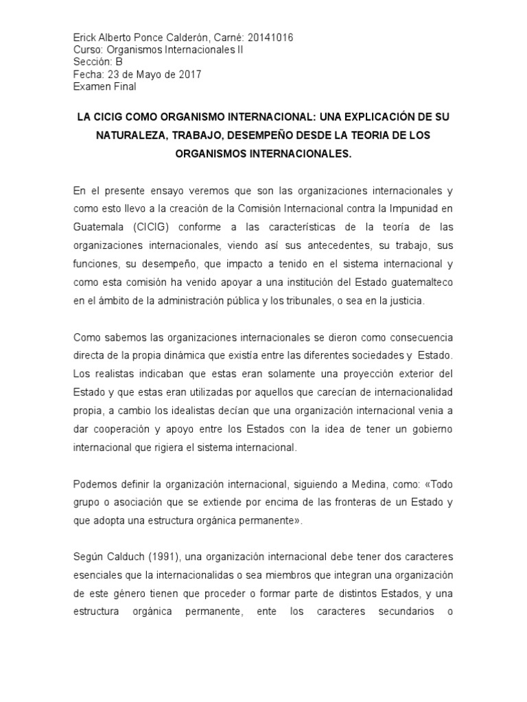 CICIG: Impacto y Funciones en Guatemala | PDF | Gobierno | Thriller y ...