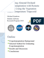 Estimating Almond Orchard Evapotranspiration With Remote Sensing Using The Vegetation Index/Temperature Trapezoid