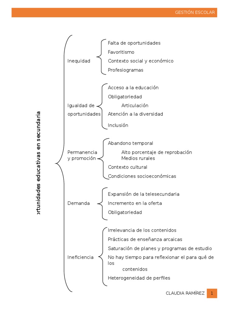 Mapa Conceptual Igualdad de Oportunidades Educativas | PDF | Compartir ...