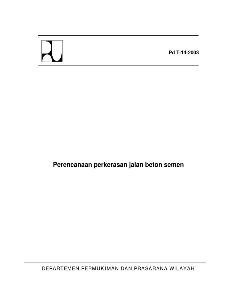 Pu Standar Jalan Beton Semen Pdf Pdf