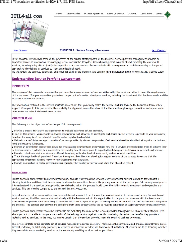 CHAPTER 3: Service Strategy Processes: Next Chapter Prev Chapter | PDF