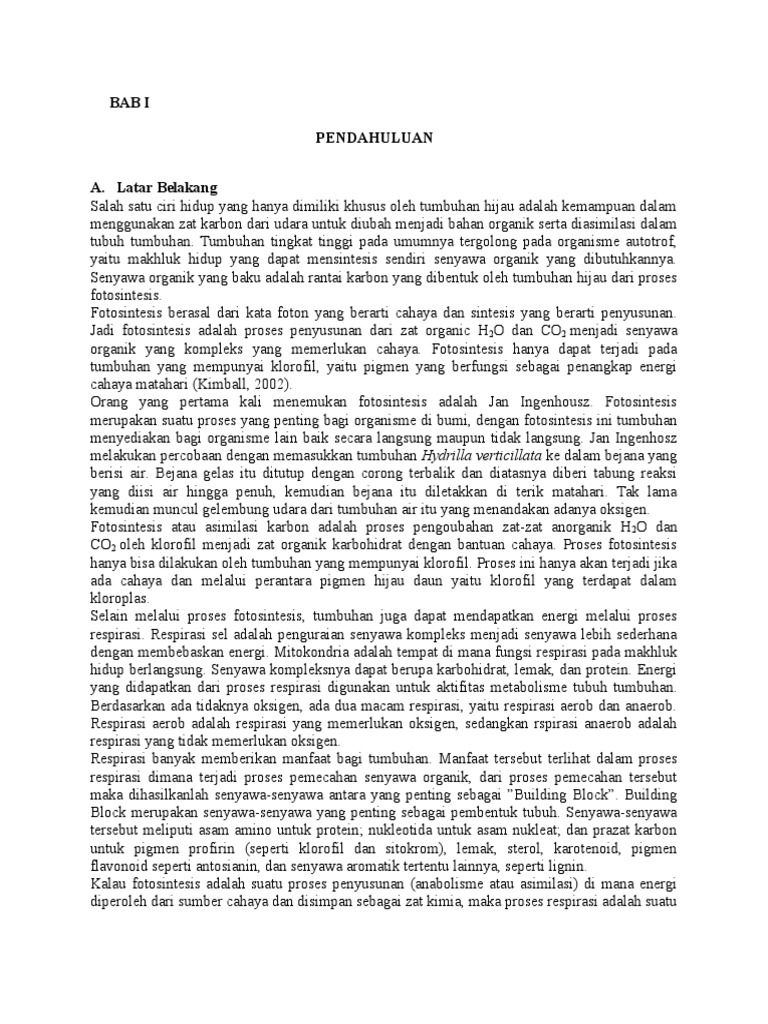 Landasan Teori Dan Latar Belakang Fotosintesis Dan Amilum