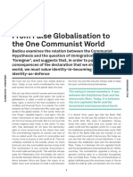 Alain Badiou From False Globalisation to the One Communist World