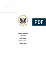 NTSB Panhandle Train Accident Summary