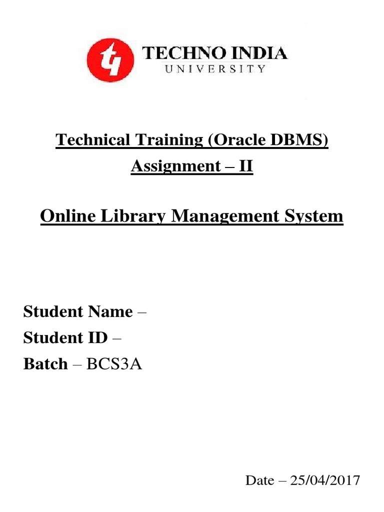Online Library Management System | PDF | Oracle Database | Information ...