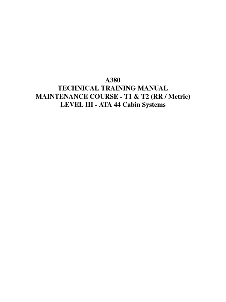 ATA 44 Cabin Systems Training Manual | PDF | Cockpit | Power Supply